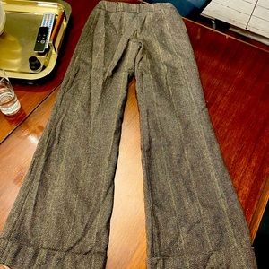 H&M wide leg polyester and wool pants brown